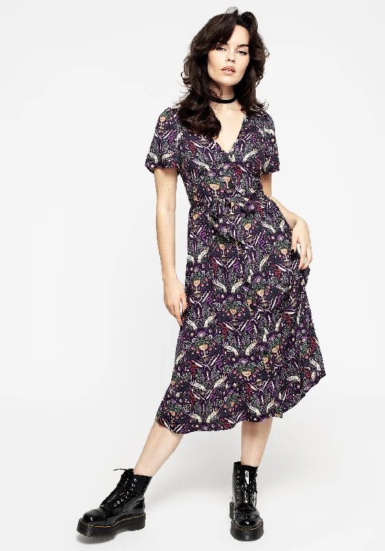 Modern Mystic Button Up Midi Dress