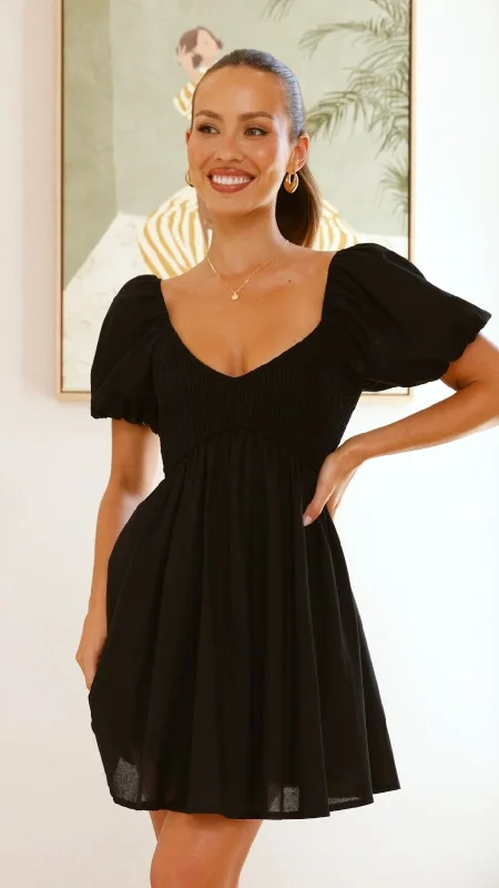 Sahirah Mini Dress - Black