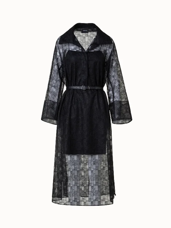 Shirt Dress in Lizzy Grid Embroidery