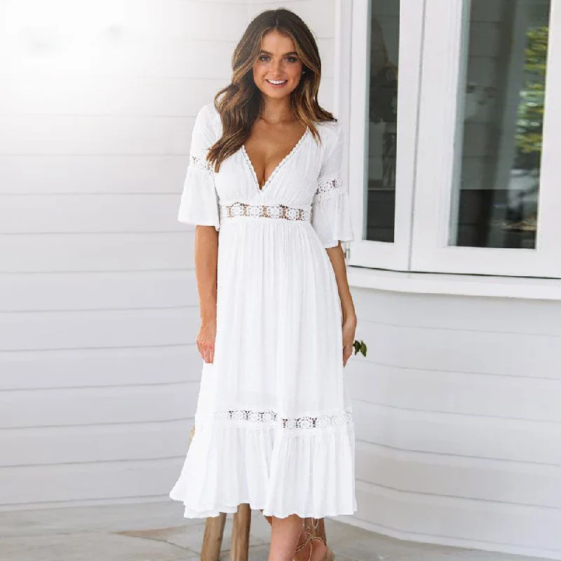 White Boho Dress