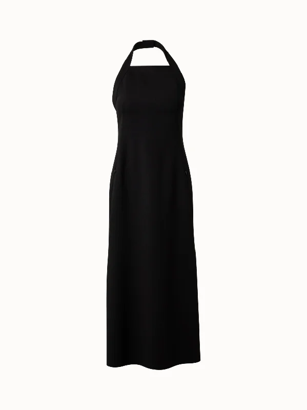 Wool Double-Face Apron Midi Dress