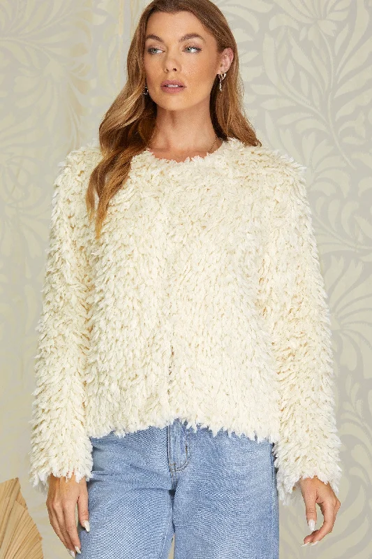 Long Sleeve Faux Fur Jacket