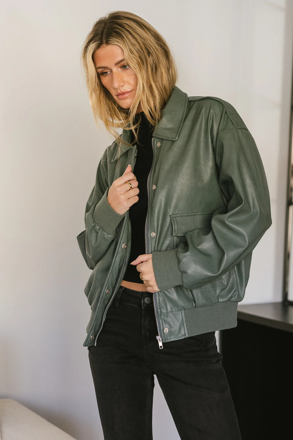 Call Me Back Vegan Jacket in Olive