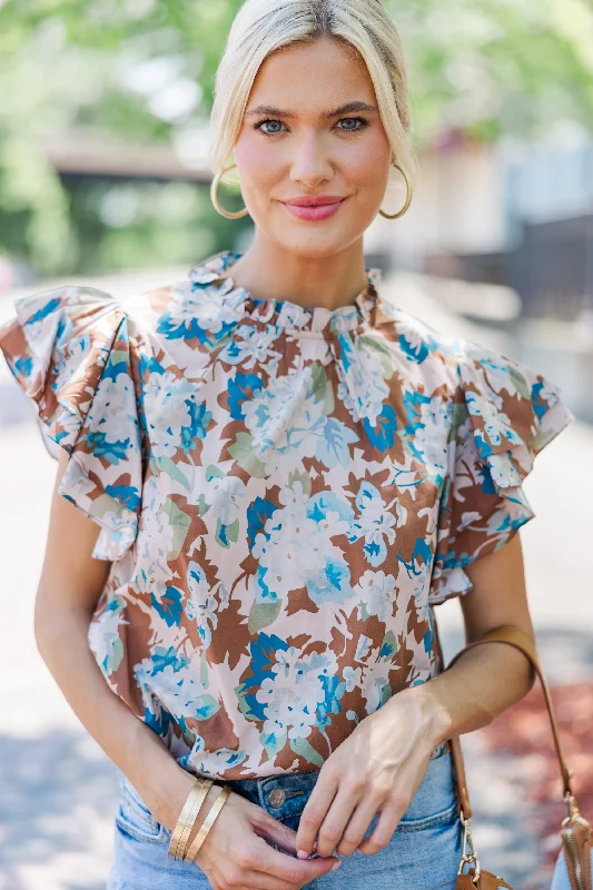 All Heart Brown Floral Blouse