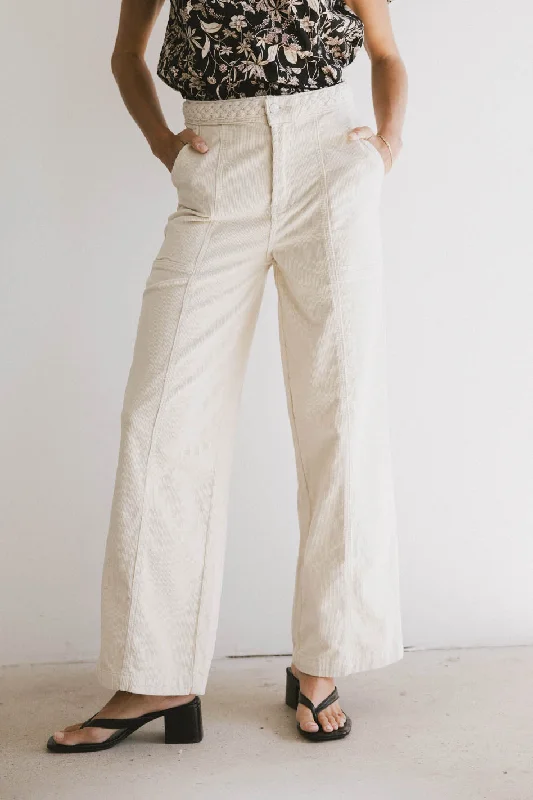 Ariella Corduroy Pants in Ivory