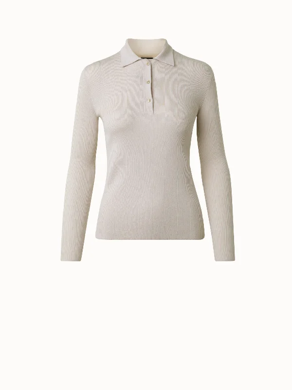 Cashmere Silk Rib Knit Pullover