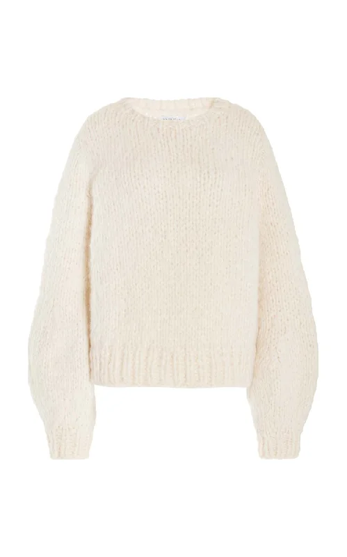 Clarissa Knit Sweater in Ivory Welfat Cashmere