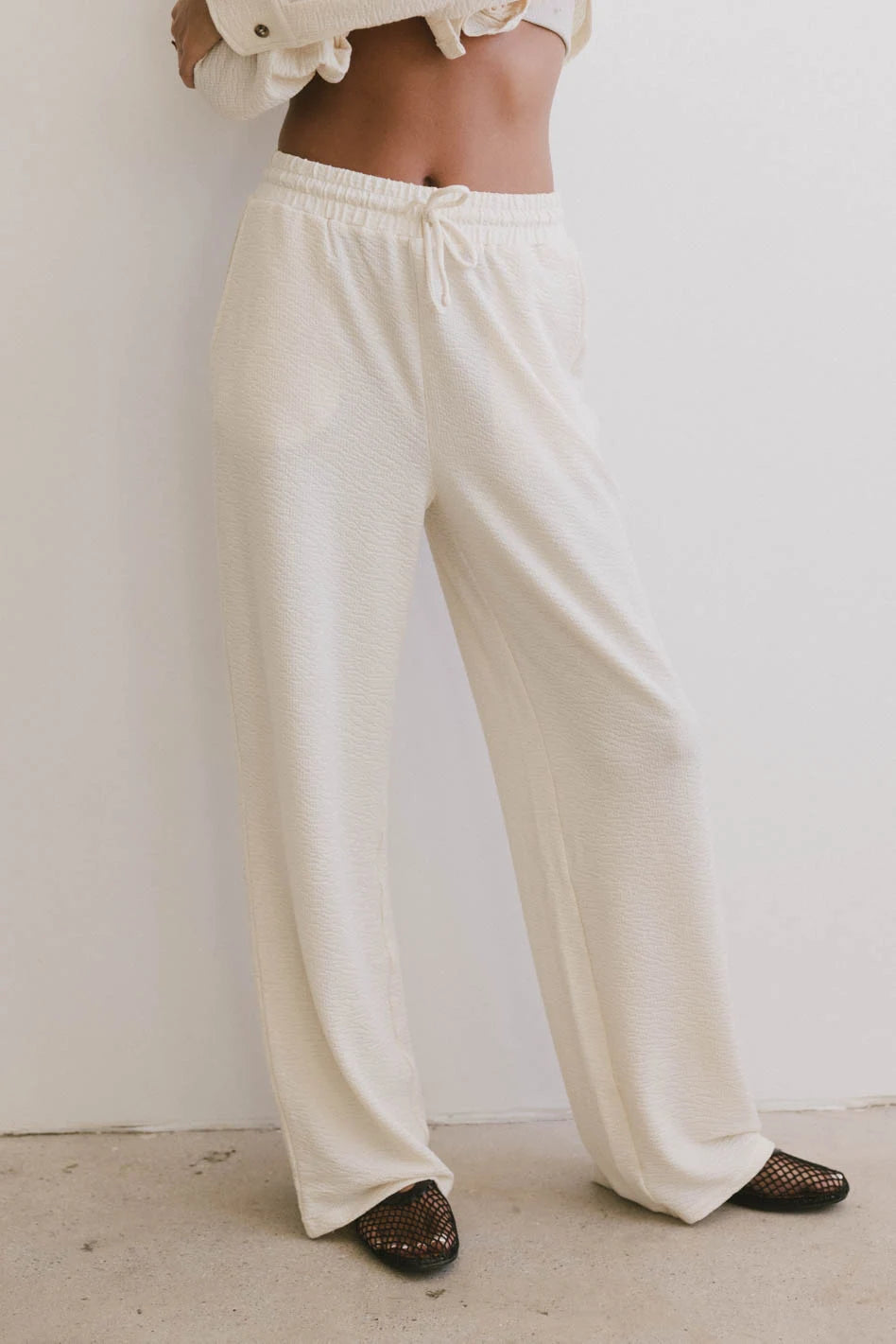 Etta Wide Leg Pants in Beige