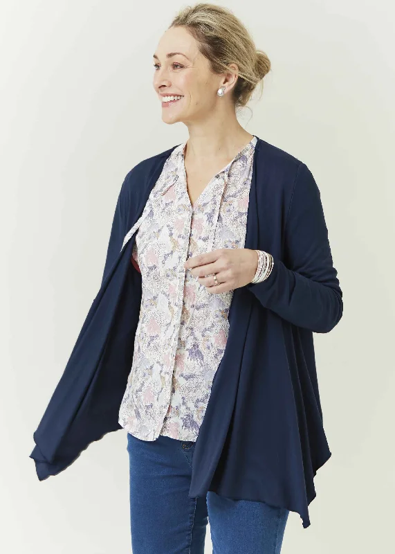 Molly Jersey Waterfall Hook Fastening Cardigan