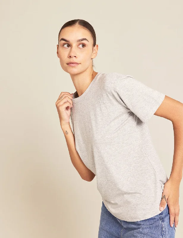 Boyfriend T-Shirt - Light Grey Marl