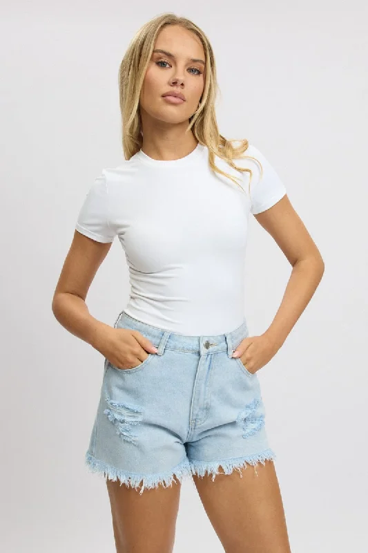 Denim Relaxed Shorts High Rise