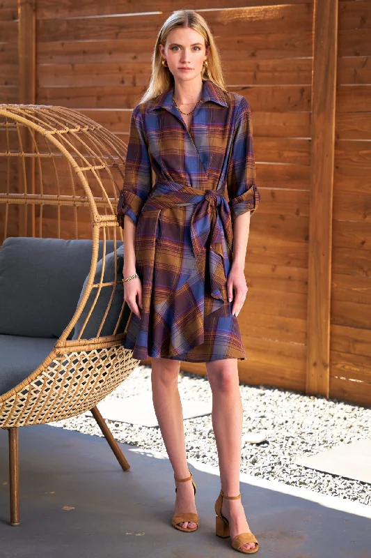 Farrah Shirt Dress Brushed Plaid