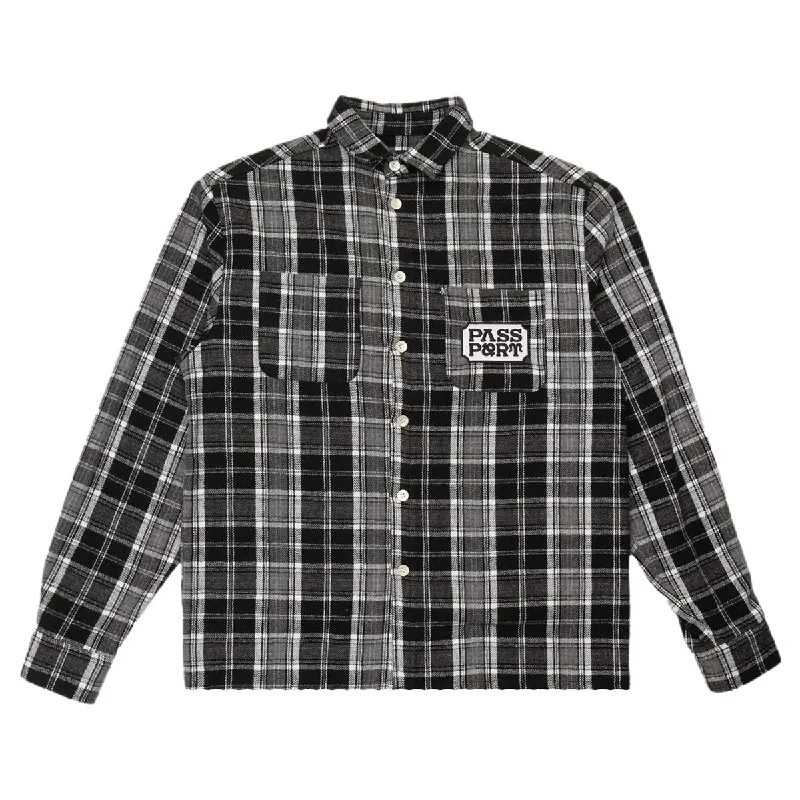 Pass~Port - Yearbook Logo Workers Flannel Black