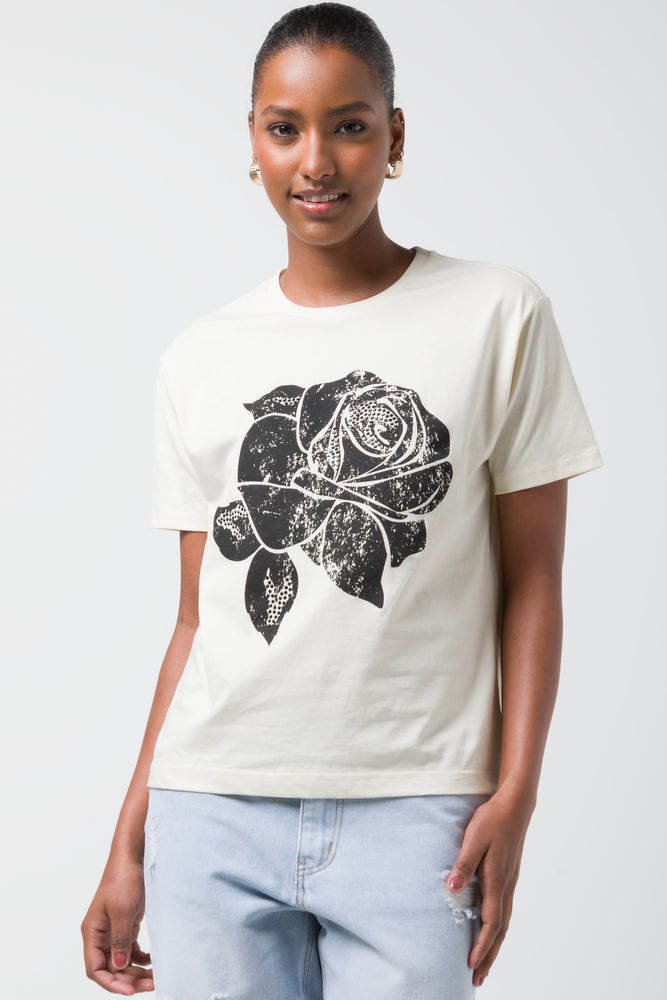 Rose Short Sleeve T-Shirt Natural