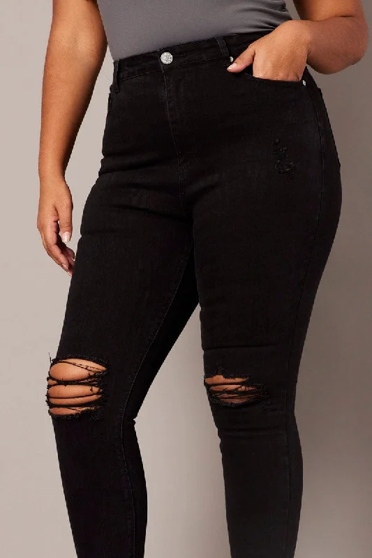 Black Skinny Jeans High Rise