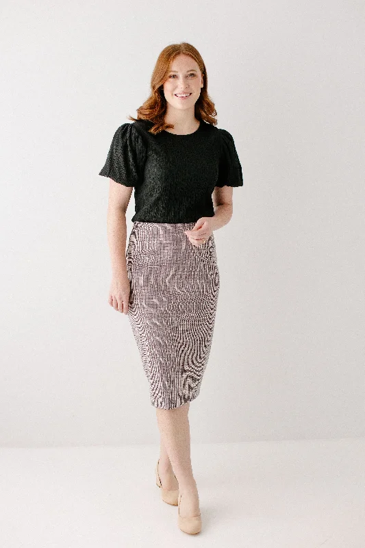 'Corryn' Houndstooth Pencil Skirt FINAL SALE