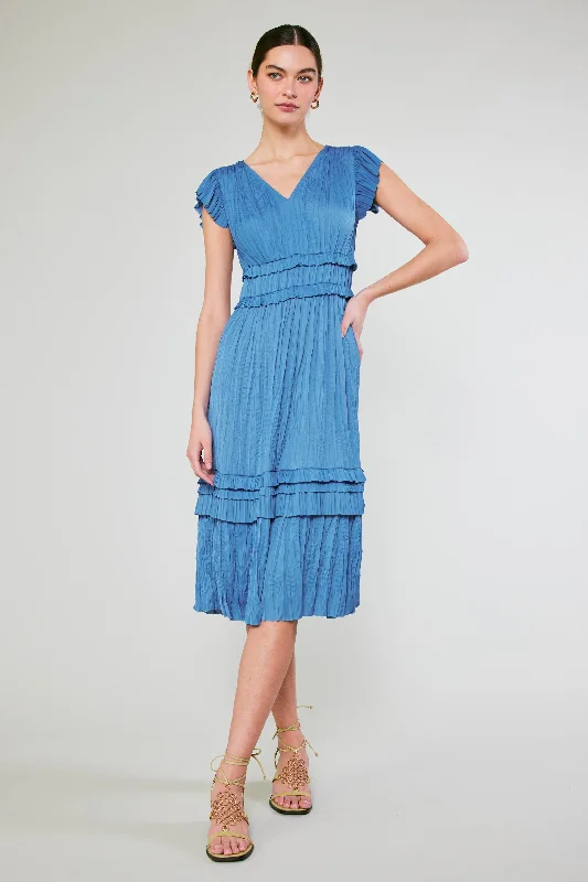 Sereia Pleated Midi Dress