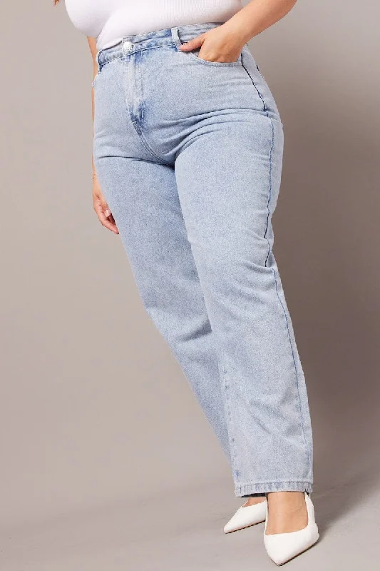 Denim Wide Leg Jeans High Rise