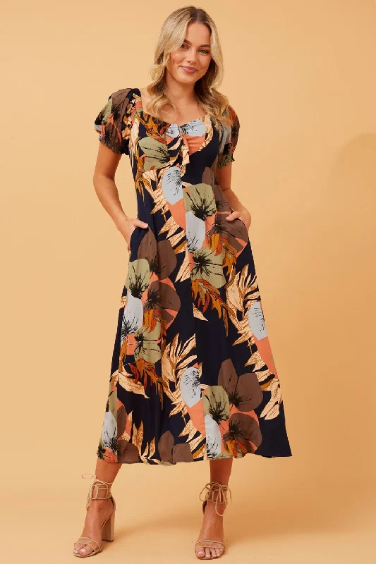 FAITH BOW FRONT MIDI DRESS