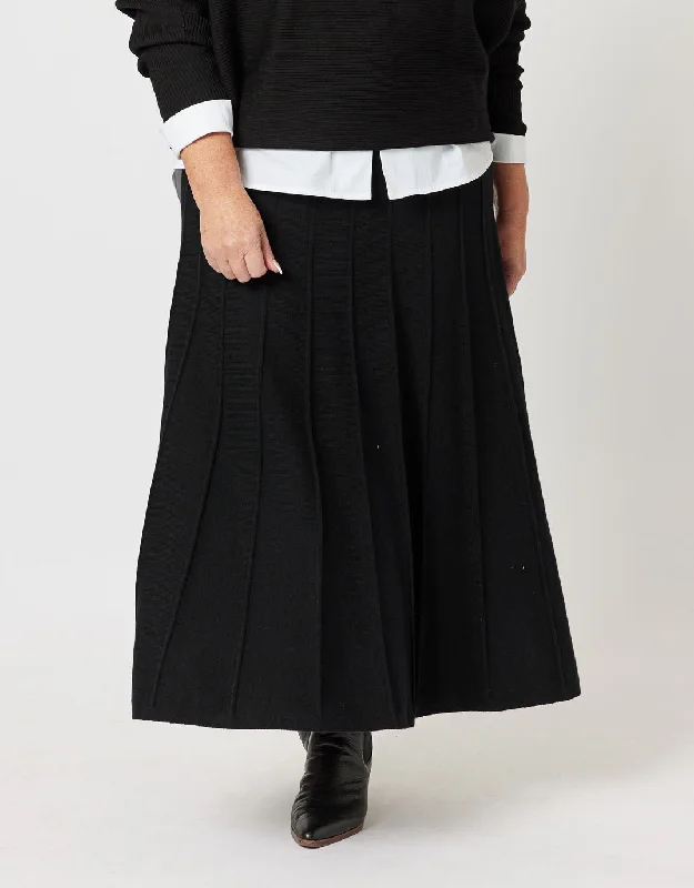 Kate Long Knit Skirt - Black