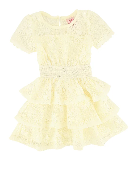 Baby Girls 12-24M Crochet Lace Tiered Skater Dress