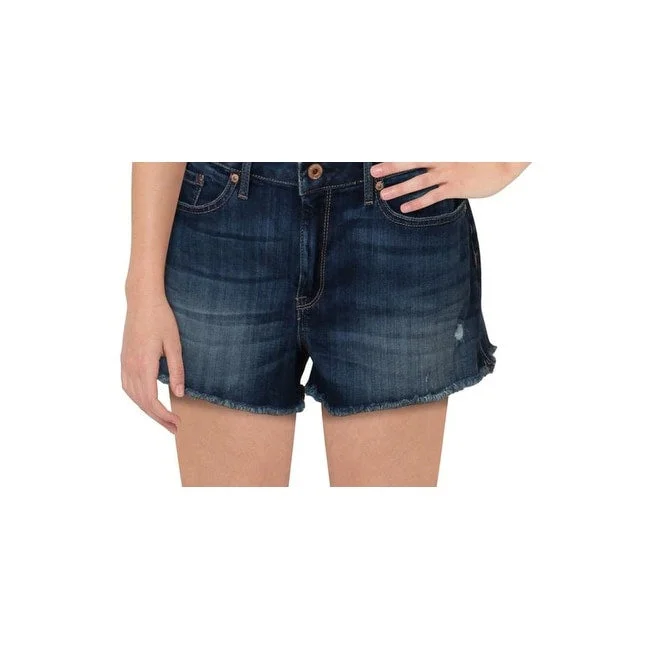 American Rag Juniors' Frayed Denim Shorts Jupiter Wash Blue Size 9