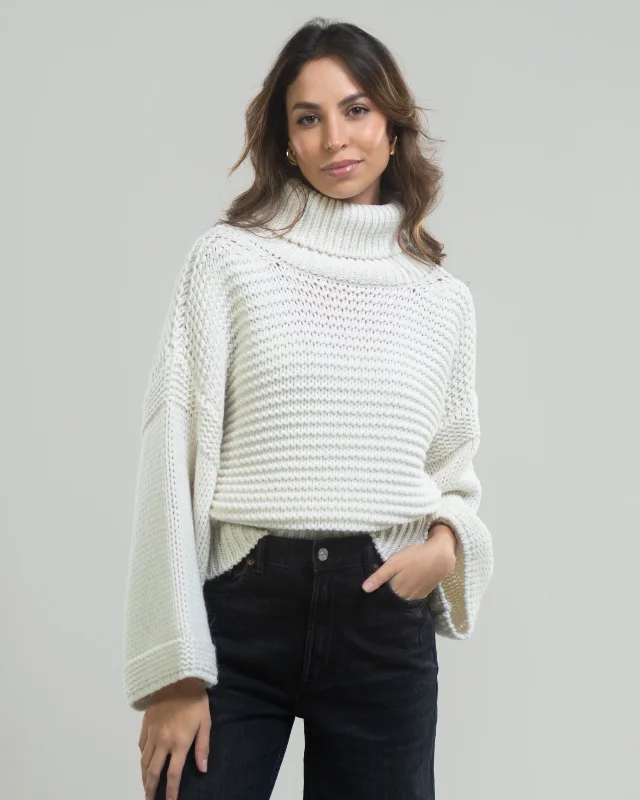 Isabella Rollneck Sweater | Ivory | Wool Blend