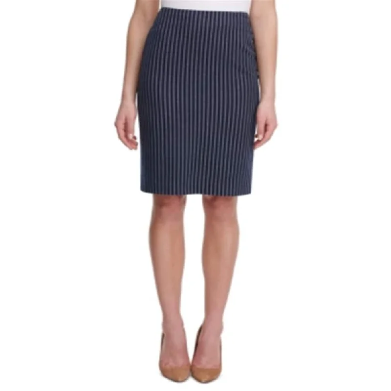 Tommy Hilfiger Women's Career Skirts MIDNIGHT Slim Stripe Pencil Skirt Blue Size 16